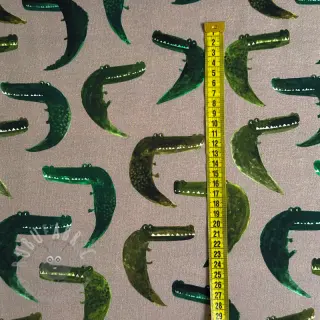 Prevešanka Crocodile taupe digital print