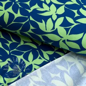 Kosmatena prevešanka SOFT Leaves green navy