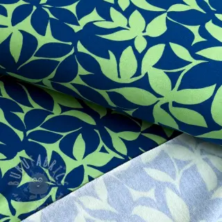 Kosmatena prevešanka SOFT Leaves green navy