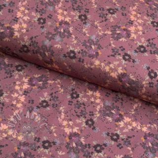 Viskoza ROSELLA STRETCH Tossed flowers rosewood digital print