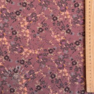 Viskoza ROSELLA STRETCH Tossed flowers rosewood digital print