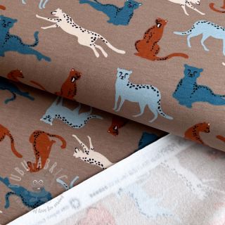 Kosmatena prevešanka SOFT Leopard taupe ORGANIC