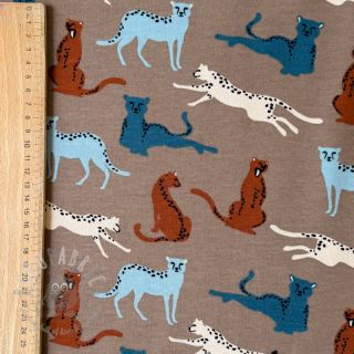 Kosmatena prevešanka SOFT Leopard taupe ORGANIC