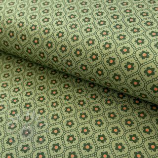 Bombažna tkanina Flowers moss green