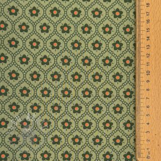 Bombažna tkanina Flowers moss green