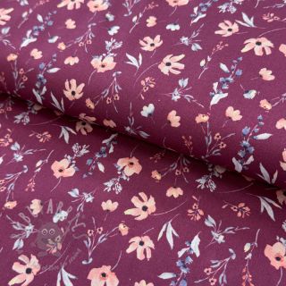 Bombažna tkanina Flowers berry digital print