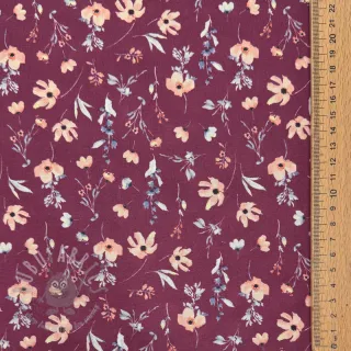 Bombažna tkanina Flowers berry digital print