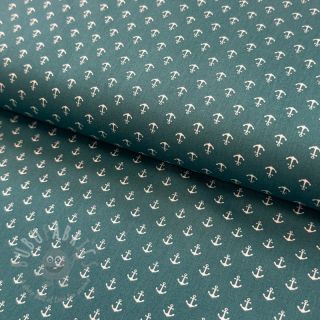 Bombažna tkanina Petit anchors petrol