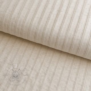Bombažna tkanina LINEN JACQUARD Stripes beige