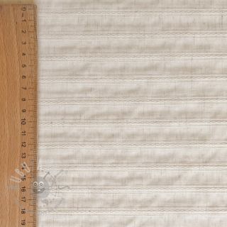 Bombažna tkanina LINEN JACQUARD Stripes beige