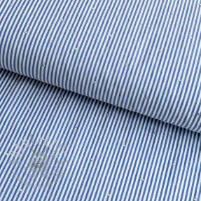 Bombažna tkanina YARN DYED Stripes with studs blue