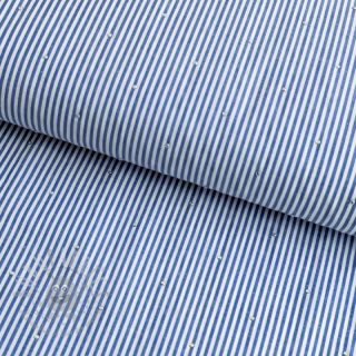 Bombažna tkanina YARN DYED Stripes with studs blue