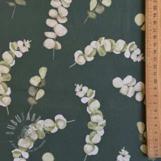 Dekorativno blago Eucalyptus dark green digital print
