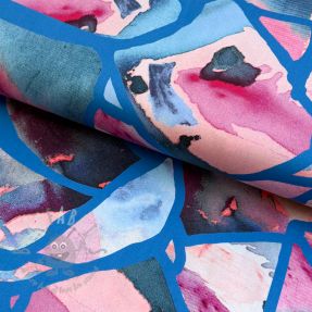 Bombažna tkanina SATIN Resonate blue digital print