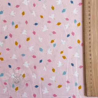 Bombažna tkanina Little birds powder