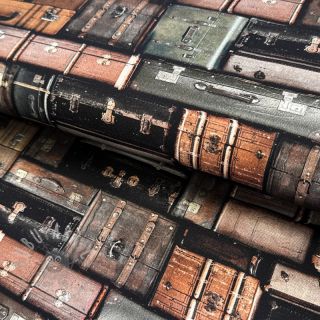Dekorativno blago Suitcases grey digital print