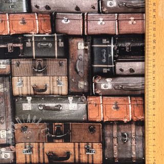Dekorativno blago Suitcases grey digital print