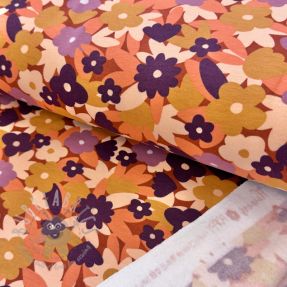 Kosmatena prevešanka SOFT Flowers cognac