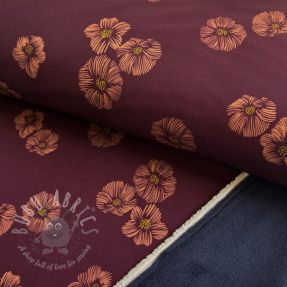 Softshell Flowers aubergine digital print