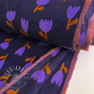 Plaščevina TEDDY JACQUARD Tulips navy