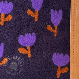 Plaščevina TEDDY JACQUARD Tulips navy