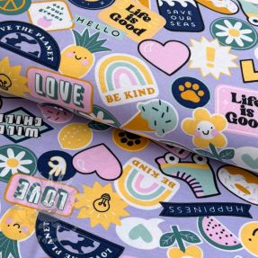 Jersey Patches and stripes lilac