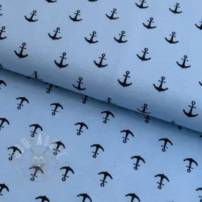 Jersey GLITTER Anchor light blue