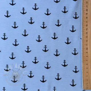 Jersey GLITTER Anchor light blue