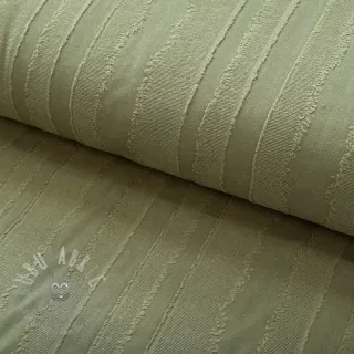 Bombažna tkanina JACQUARD Stripes army green
