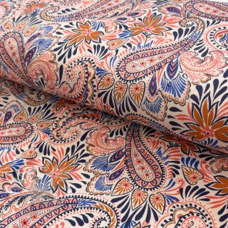Jersey VISCOSE Paisley orange digital print