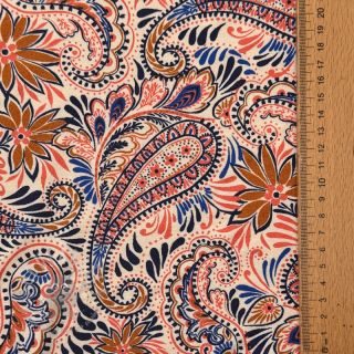 Jersey VISCOSE Paisley orange digital print