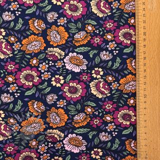 Jersey Flowers tossed navy