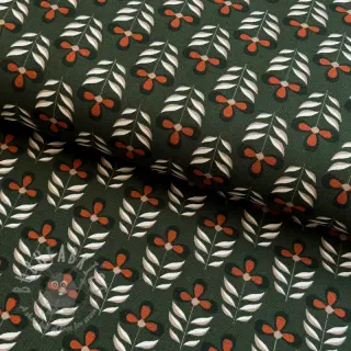 Dekorativno blago Flowers old green