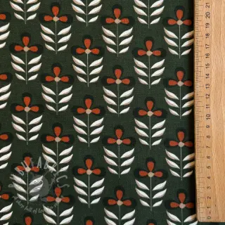 Dekorativno blago Flowers old green