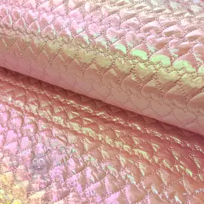 Prešita tkanina Fancy hearts light pink