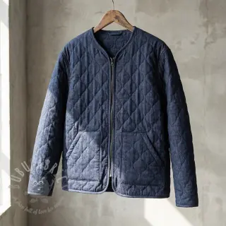 Prešita tkanina JEANS marine