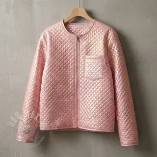 Prešita tkanina Fancy diamonds light pink