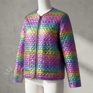 Prešita tkanina Fancy hearts multi