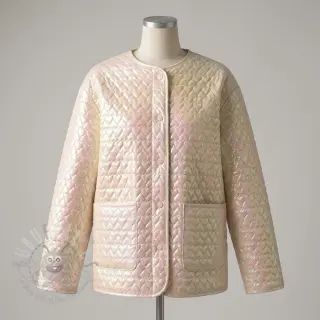 Prešita tkanina Fancy hearts baby pink