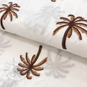 Bombažna tkanina VOILE EMBROIDERY Palm brown