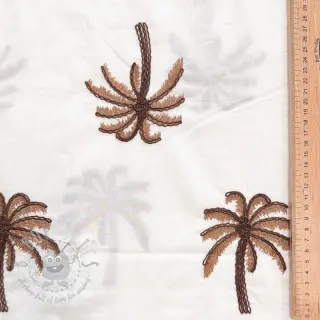 Bombažna tkanina VOILE EMBROIDERY Palm brown