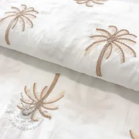 Bombažna tkanina VOILE EMBROIDERY Palm cream