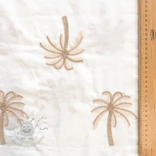 Bombažna tkanina VOILE EMBROIDERY Palm cream