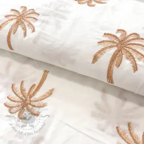 Bombažna tkanina VOILE EMBROIDERY Palm naturals