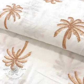 Bombažna tkanina VOILE EMBROIDERY Palm naturals