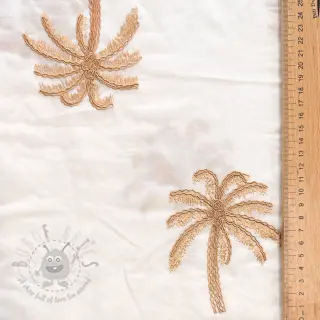 Bombažna tkanina VOILE EMBROIDERY Palm naturals