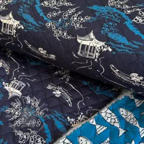 Bombažna tkanina QUILT DOUBLE SIDED Square design B