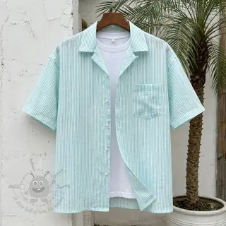 Lan z bombažem Stripe mint