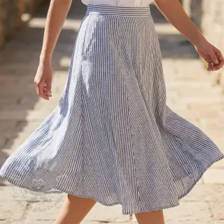 Lan z bombažem Stripe navy