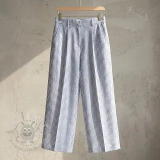 Lan z bombažem Stripe jeans